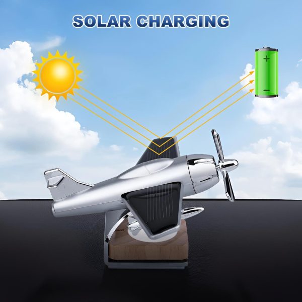 Cadecoration Plan Solar Powered Aeroplane Car Air Freshener – Car Dashboard Solar Decoration Plane -aircraft Model