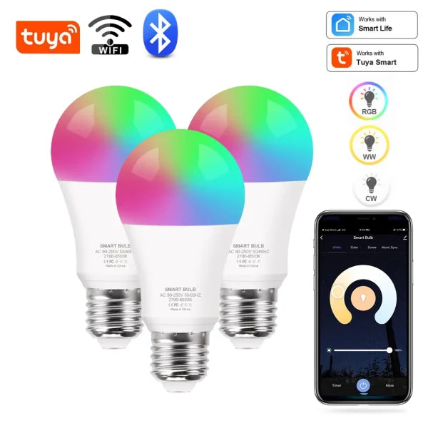 Color Changing Smart Wifi Rgb Led Bulb, Dim-able And Color Changing – Voice Controlled, 13watt – 220v Led Smart Rgb Bulb, 16 Million Colors + White