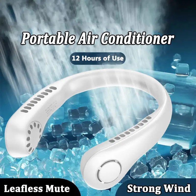 Neck Fan Portable Bladeless Hanging Neck 600mAh Rechargeable Air Cooler 3 Speed Mini Summer Sports Fans